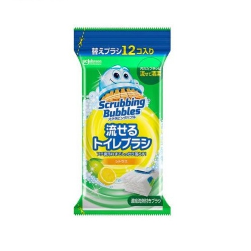 【４０個セット】【２ケース分】 ジョンソン　スクラビングバブル 流せるトイレブラシ シトラスの香り 付け替え 使い捨て(12個入)×４０個セット　 ２ケース分【正規品】