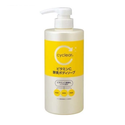 【１０個セット】 熊野油脂 サイクリア ビタミンC酵素ボディソープ 本体(500ml)×１０個セット【正規品】【ori】