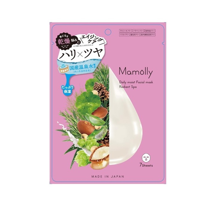 【６０個セット】【１ケース分】 ビピット Mamolly デイリーモイストフェイシャルマスク ラディアントスパ(7枚入)×６０個セット　１ケース分　【正規品】