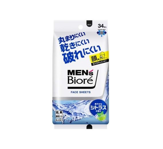 【３０個セット】 花王 メンズビオレ フェイスシート 爽やかなシトラスの香り(34枚入)×３０個セット【正規品】