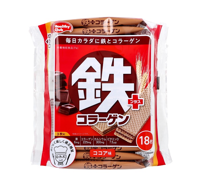 【４０個セット】【２ケース分】 ハマダコンフェクト 鉄プラスコラーゲンウエハース ココア味(18枚入)×４０個セット　 ２ケース分【正規品】※軽減税率対象品