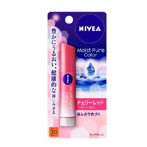 【４８個書き割り】【１容れもの分】 名取り草 ニベア モイストピュアカラーリップ 桜んぼう赤いこと(3.5g)×４８個書き割り １容れもの分【定め事品】