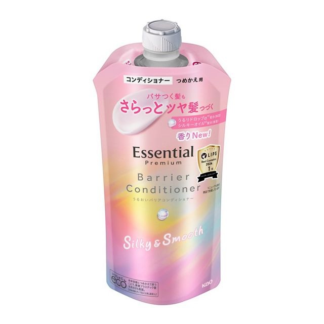 【５個セット】 花王 エッセンシャルプレミアム うるおいバリアコンディショナー シルキー＆スムース つめかえ(340ml)×５個セット【正規品】