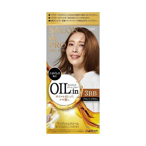 【１０個セット】 ダリヤ サロンドプロ オイルリッチクリーム ヘアカラー 白髪用 ブライトブラウン3BB(56g+44g)&times;１０個セット【正規品】｜キュー バザール