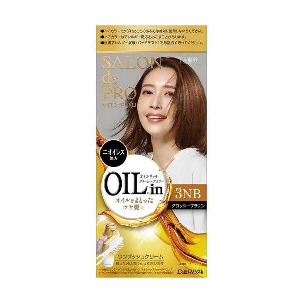 【１０個セット】 ダリヤ サロンドプロ オイルリッチクリーム ヘアカラー 白髪用 グロッシーブラウン3NB(56g+44g)×１０個セット【正規品】