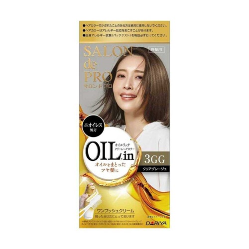 【１０個セット】 ダリヤ サロンドプロ オイルリッチクリーム ヘアカラー 白髪用 クリアグレージュ3GG(56g+44g)×１０個セット【正規品】