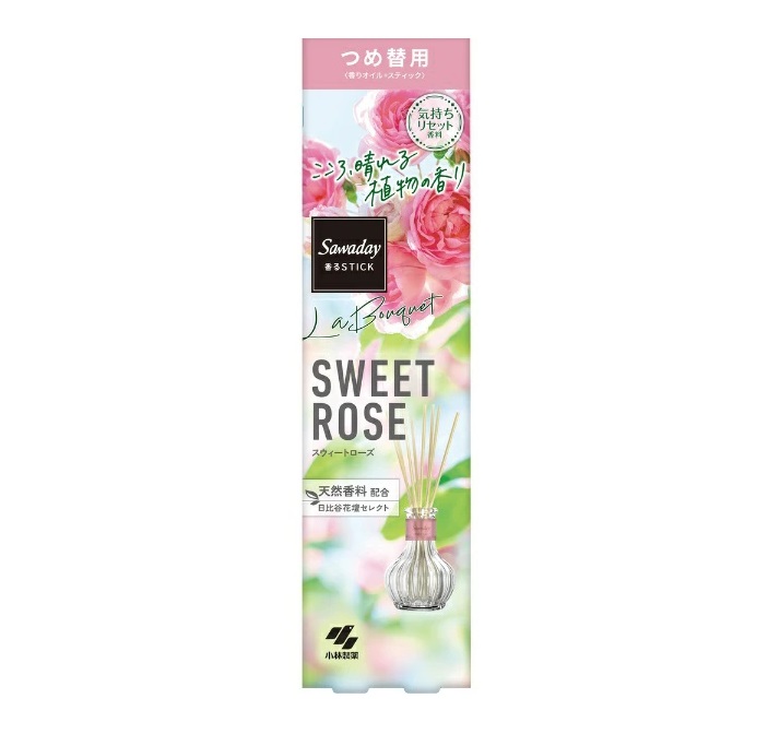 【３０個仕掛ける】 小林製薬 サワデー 香るStick ラ・胸花 スウィートローズ 詰め替え(70ml)×３０個仕掛ける【置き目品】