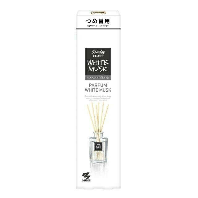 【７０個セット】【１ケース分】 小林製薬 サワデー香るStick パルファム ホワイトムスク 詰め替え(70ml)&times;７０個セット　１ケース分 【正規品】｜キュー バザール