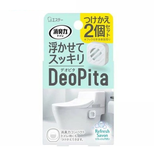 【２４個書き割り】【１容れもの分】 消臭力 デオピタ 室内用便器用 浮かせてスッキリ リフレッシュサボン つけかえ(2個入)×２４個書き割り １容れもの分【定め事品】