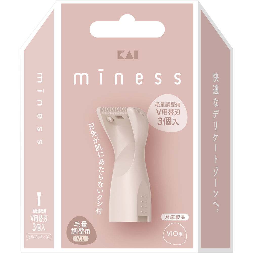 【１２０個仕掛ける】【１入れもの分】 貝印 ｍｉｎｅｓｓ Ｖ用替刃 ３個入×１２０個仕掛ける １入れもの分【置き目品】【k】【ご申しつける後送りとどけるまでに2週前後もらい受けるする切っ掛けがございます】