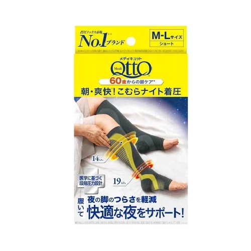 【３個仕掛ける】 メディキュット 朝・清清しい！こむらナイト爵着圧靴下M～L(1足)×３個仕掛ける【置き目品】【k】【ご申しつける後送りとどけるまでに2週前後もらい受けるする切っ掛けがございます】