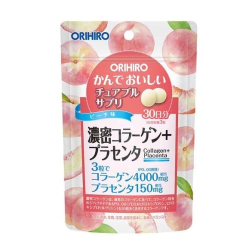 【３０個セット】 オリヒロ かんでおいしいチュアブルサプリ 濃密コラーゲン+プラセンタ(90粒入)×３０個セット【正規品】【ori】※軽減税率対象品