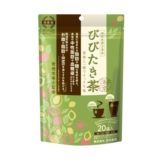 【30個セット】 日本薬健 びびたき茶 緑茶ブレンド(20袋)×30個セット【正規品】※軽減税率対象品|キュー バザール