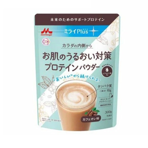 【３個セット】 森永乳業 ミライPlus おなかの脂肪対策 プロテインパウダー カフェオレ(300g)×３個セット【正規品】※軽減税率対象品