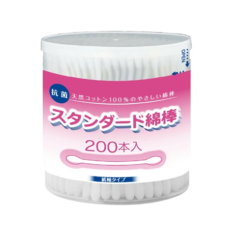 【１２０個セット】【１ケース分】 コットンラボ スタンダード綿棒(200本入)&times;１２０個セット　１ケース分【正規品】【ori】｜キュー バザール