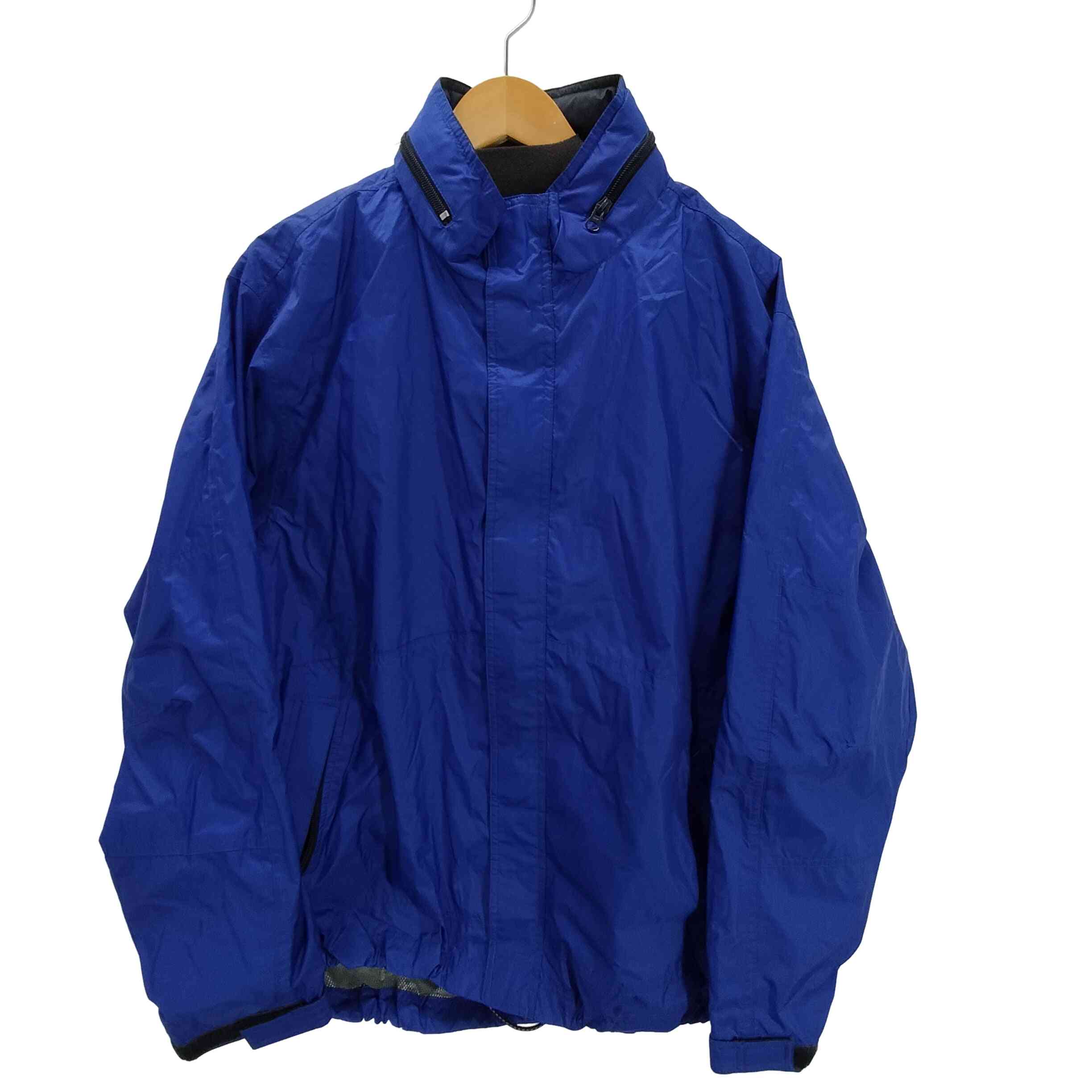 【中古】ギャップ Gap 00S 00AW OLD デカタグ 裏地メッシュ リップストップ パッカブル フード フルジップ ナイロン シェル ブルゾン ジャケット 裾ドローコード メンズ import：M