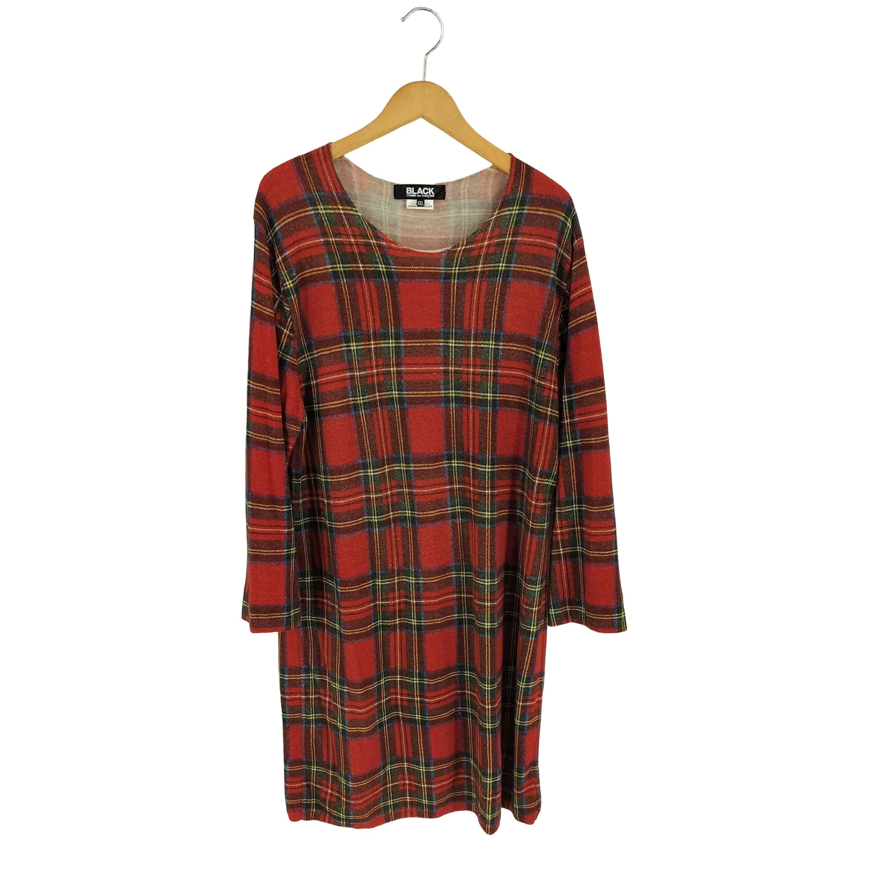 【中古】ブラックコムデギャルソン BLACK COMME des GARCONS AD2016 タータンチェックニットワンピース レディース JPN：XXL