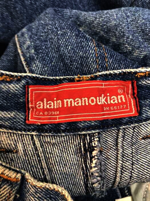 楽天市場 Alain Manoukian アランマヌキャン デニムパンツ レディース 青系 Jpn 34 日本サイズ 58 61 Xs S 相当 ボタンフライデニムパンツ 中古 ブランド古着バズストアbazzstore Bazzstore ブランド古着バズストア