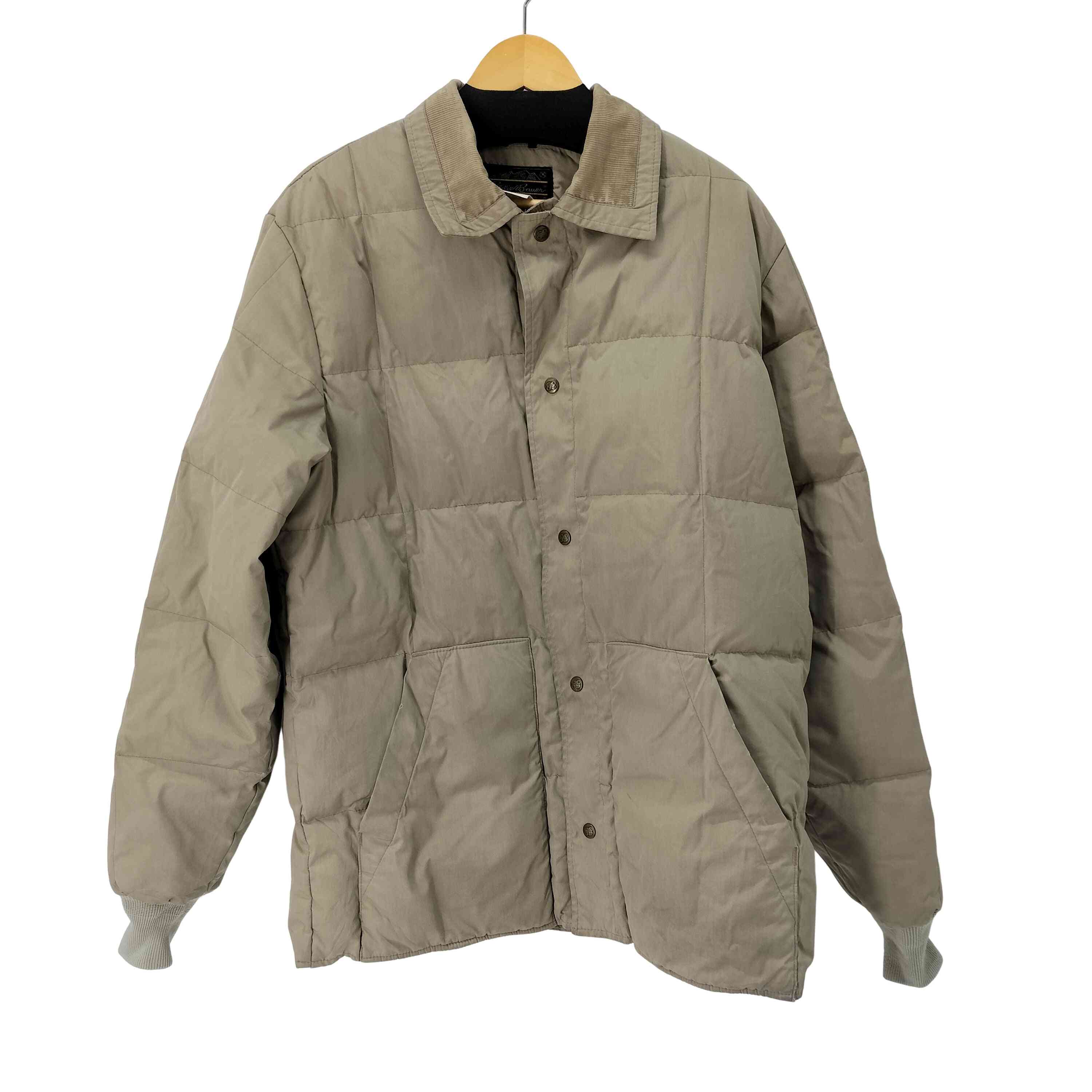 【中古】エディーバウアー Eddie Bauer 80s 黒タグ USA製 Snap-jac DOWN JACKET メンズ JPN：L