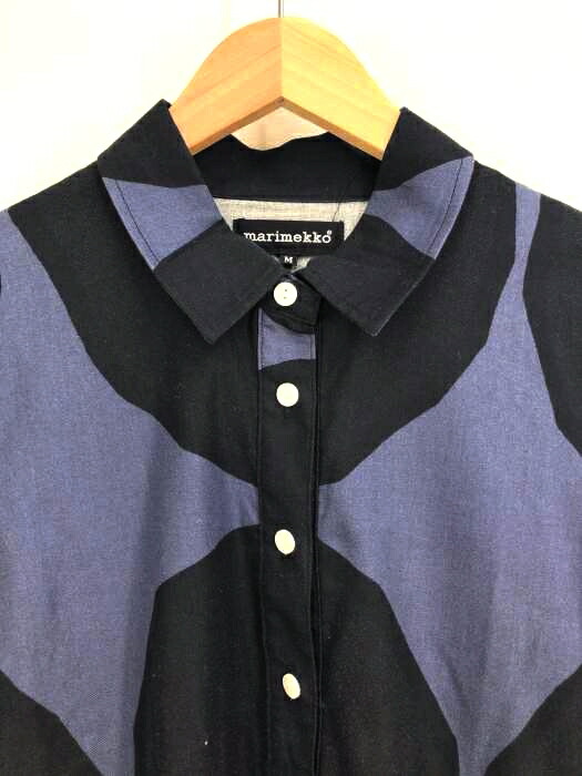 シャツワンピース 黒系 レディースjpn M マリメッコ 青系 マリメッコ 日本サイズ M ミドル丈シャツワンピース Marimekko Marimekko 黒系 シャツワンピース レディース 青系 Jpn M 日本サイズ M 相当 ミドル丈シャツワンピース 中古 ブランド古着バズストア