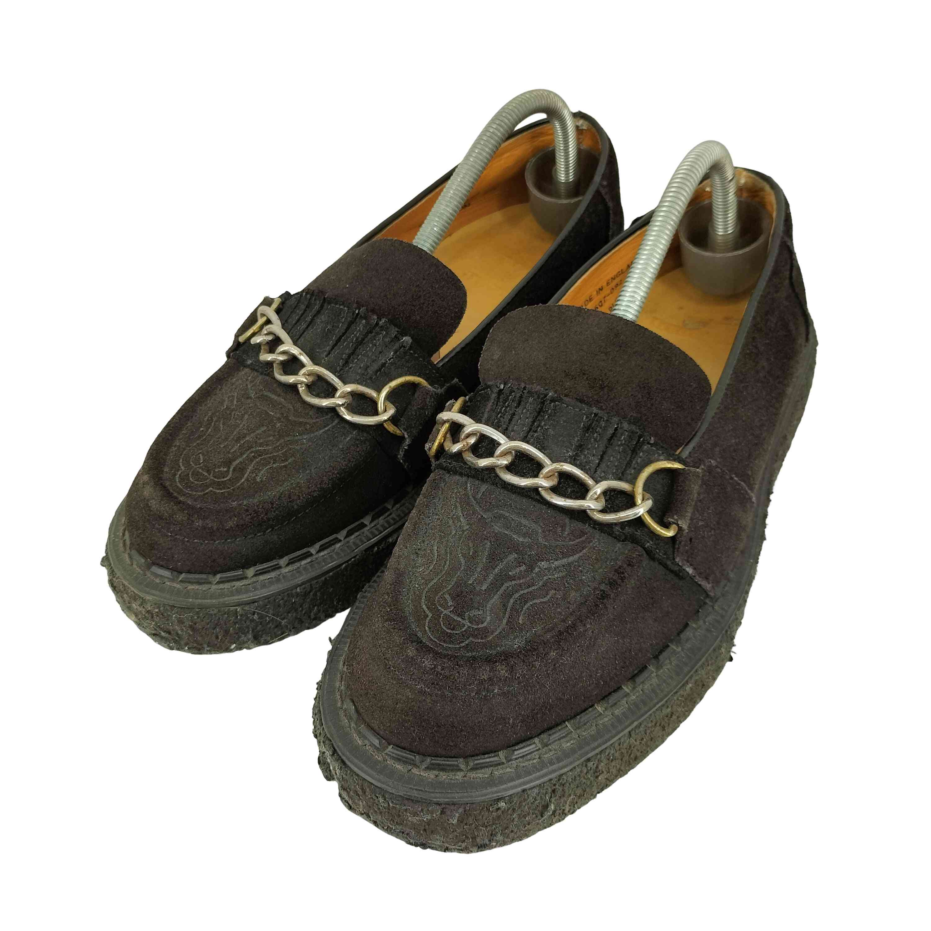 【中古】ジョージコックス GEORGE COX buxton イングランド製 ラバーソール ローファー メンズ UK：7.5