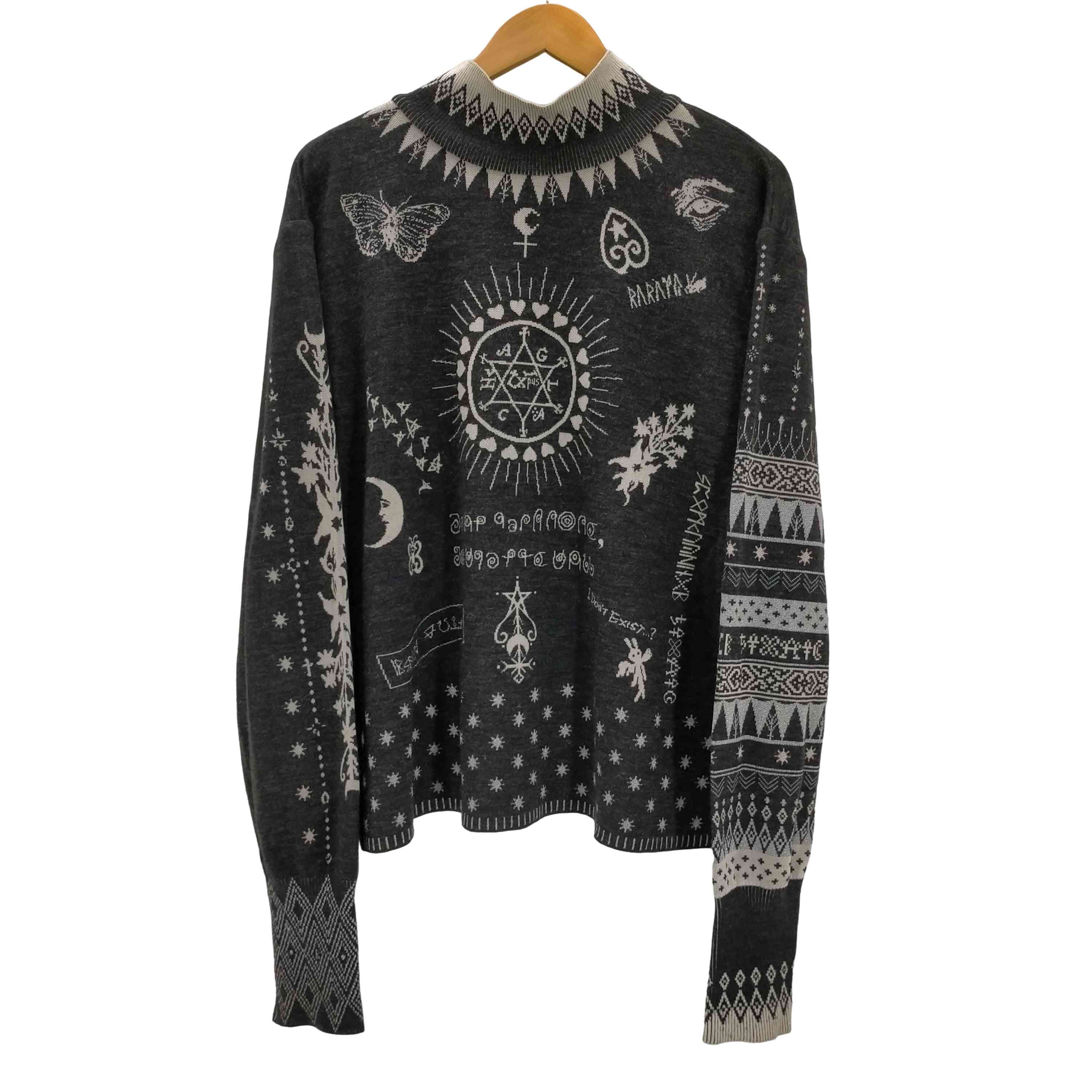 【中古】ユーズドフルギ USED古着 23AW rurumu tattoo motif highneck タトゥー 主題 ハイネック 編み物 スウェーター メンズ JPN：L