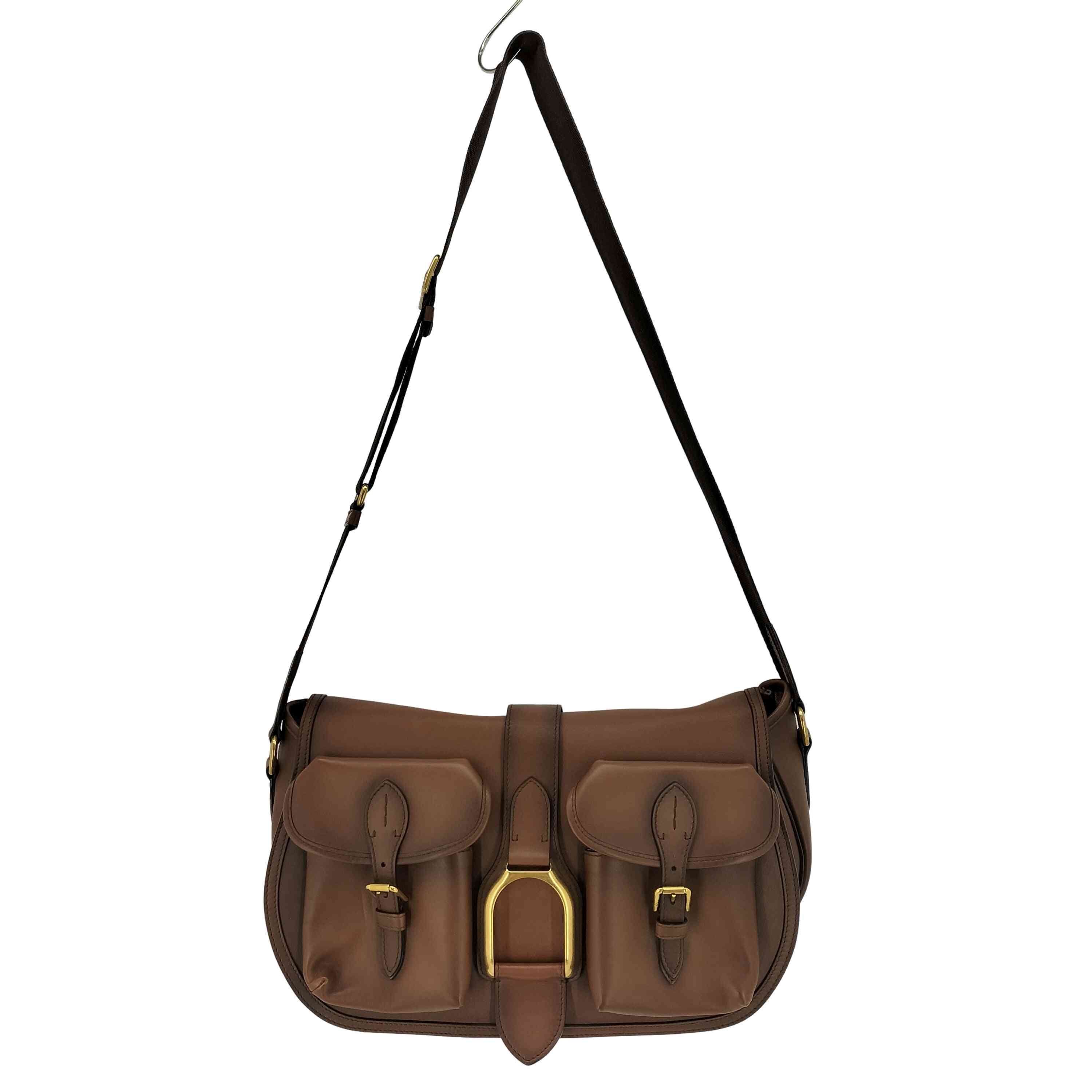 【中古】ラルフローレン RALPH LAUREN WELINGTON CALFSKIN OVERSIZE SHOULDER BAG イタリア製 カーフスキン ウェリントン 厚地の外套大きさ 肩先 御徒面子 レディース 書きあらわす無