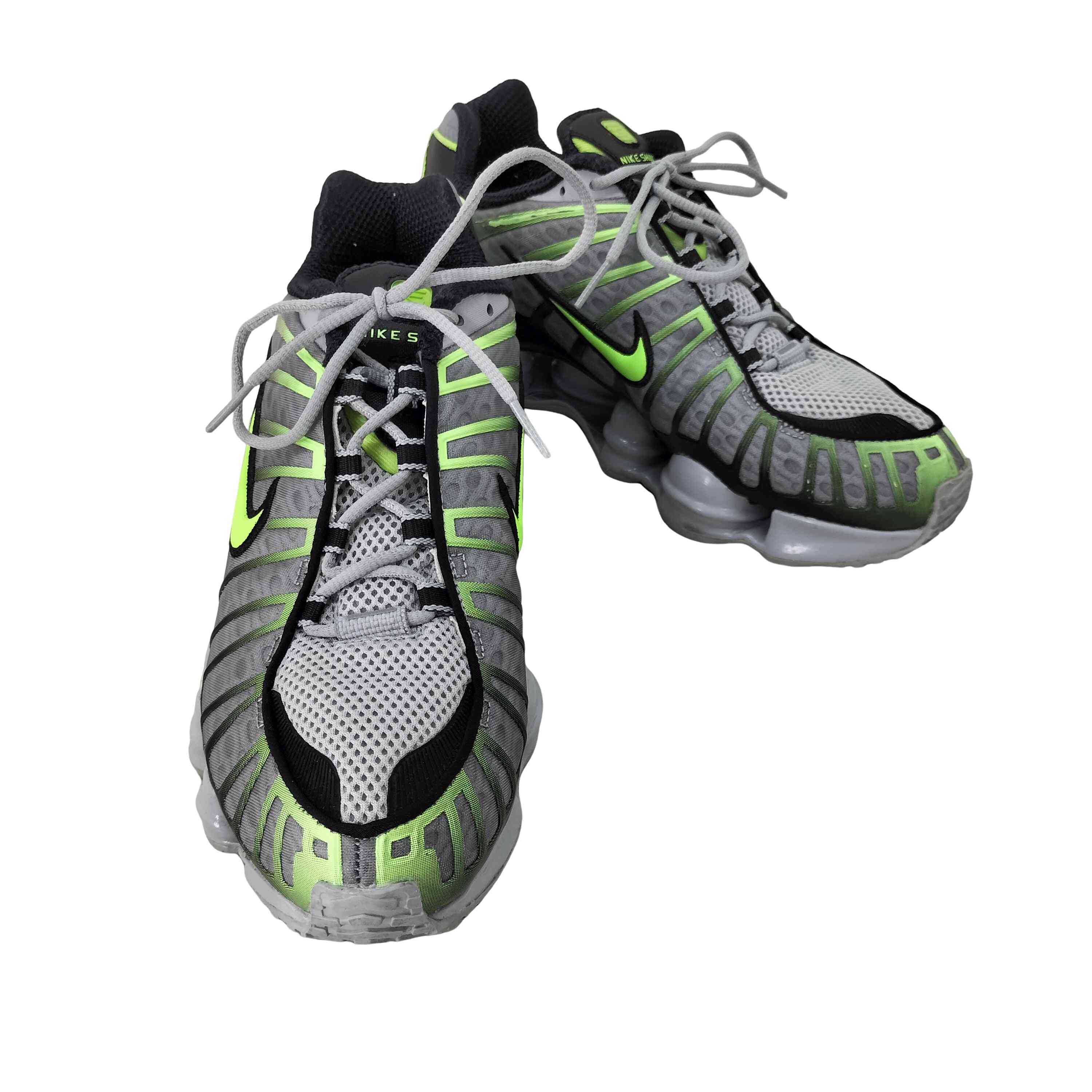 【中古】ナイキ NIKE SHOX TL WOLF GREY/LIME BLAST-BLACK メンズ JPN：26.5
