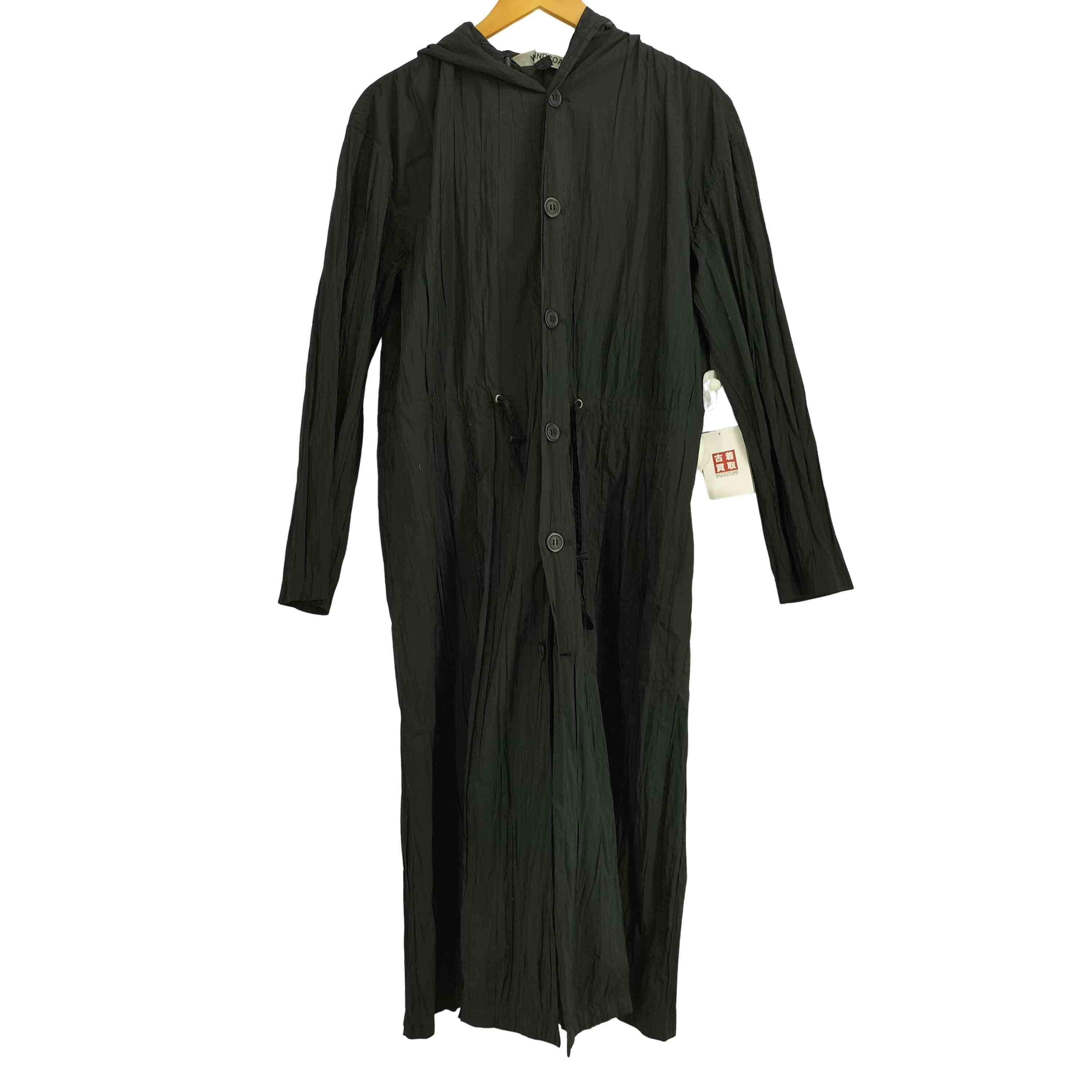 【中古】イッセイミヤケ ISSEY MIYAKE WINDCOAT シワ加工 ドロスト フーデッドコート レディース JPN：M