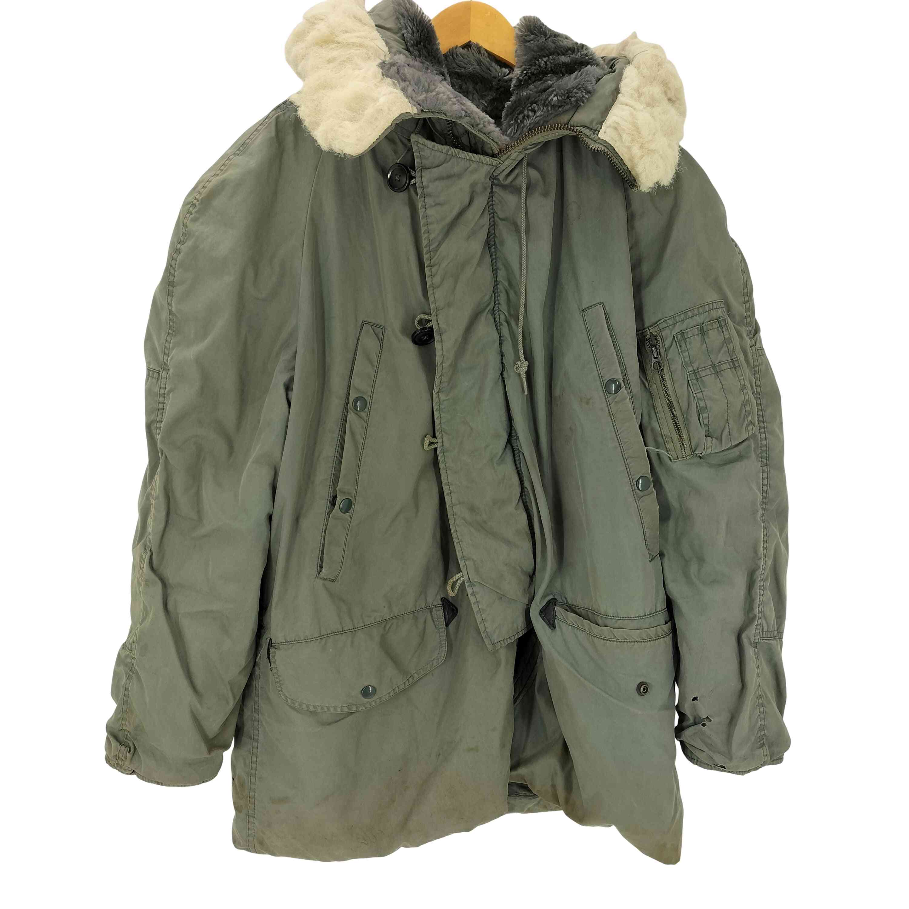 【中古】ユーエスエアーフォース U.S. AIR FORCE 80S WORKROOM FOR DESIGNERS INC PARKA EXTREME COLD WEATHER TYPE N-3B SCOVILL ジップ ミリタリー フライト ジャケット