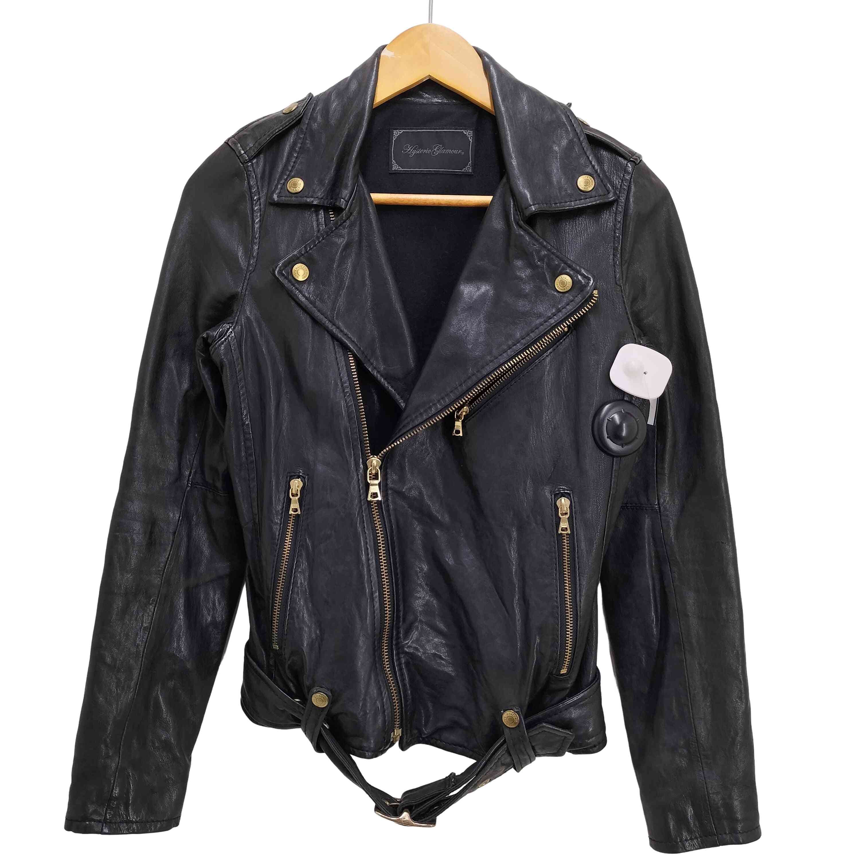 【中古】ヒステリックグラマー HYSTERIC GLAMOUR ラムレザーダブルライダースジャケット レディース 表記無 ｜BAZZSTORE ブランド古着バズストア