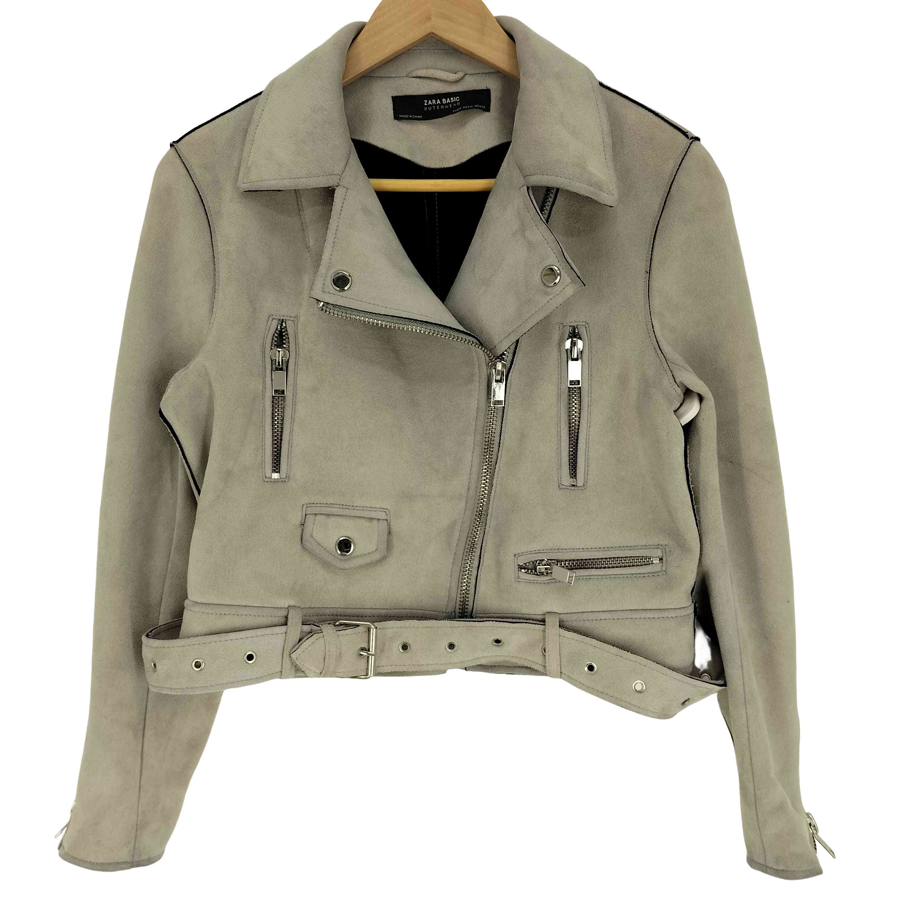 【ZARA】フェイクムートン ダブルライダースジャケット スウェード S ZARA】フェイクムートン ダブルライダースジャケット スウェード