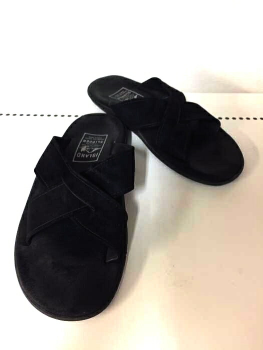 Island Slipper アイランドスリッパ サンダル メンズ 黒系 Us 8 日本サイズ 26cm 相当 クロスストラップ スウェードサンダル 中古 ブランド古着バズストアbazzstore 2621 Andapt Com