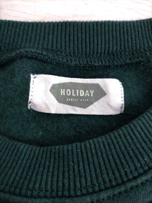Holiday 祝祭日 汗 トレーナー メンズ 緑であること素性 刷り出す乗組員平首スウェット 中古 銘柄古着バズ商家bazzstore ホリデイ Holiday スウェット トレーナー メンズ プリントクルーネックスウェット Damienrice Com