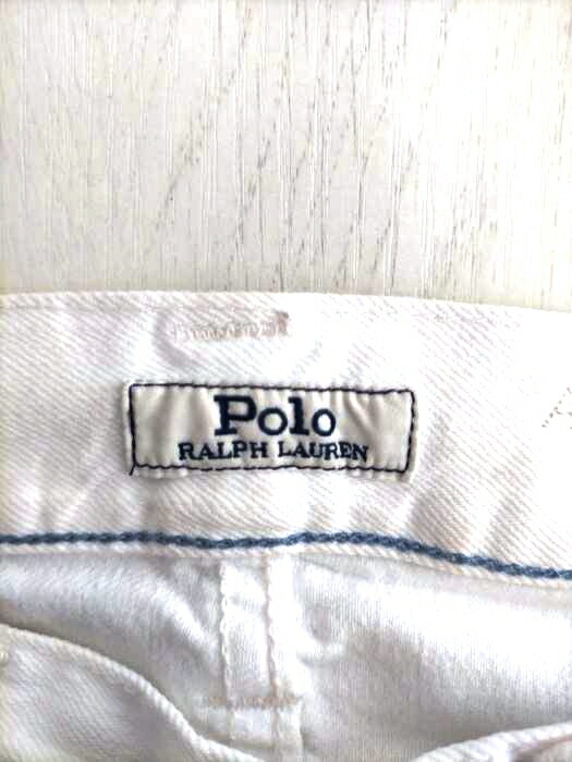 Polo Ralph Lauren ポロラルフローレン デニムパンツ メンズ 黒系 白系 29 30 ステンシルプリントホワイトデニムパンツ 中古 ブランド古着バズストアbazzstore 2601 Sermus Es