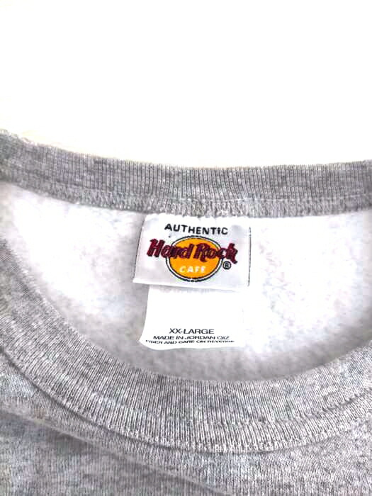 Hard Rock Cafe ハードロックカフェ スウェット トレーナー メンズ グレー系 青系 Import Xxl 日本サイズ Xxl Xxxl 相当 刺繍入り裏起毛スウェット 中古 ブランド古着バズストアbazzstore septicin Com