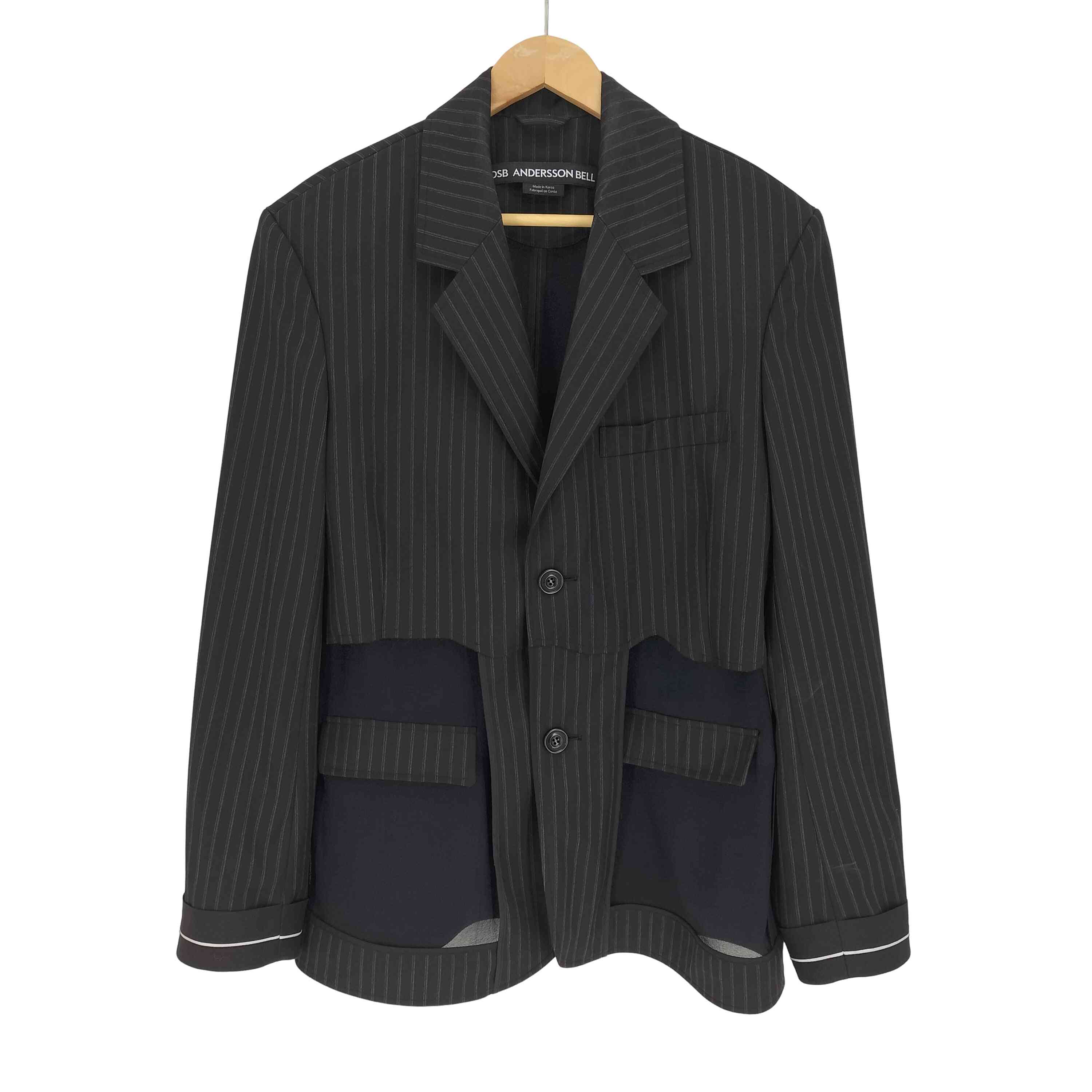 【中古】アンダースンベル Andersson Bell 25SS ADSB INSIDE OUT STRIPE SHEER JACKET 内部アウト 縞模様 シアー 上衣 メンズ import：S