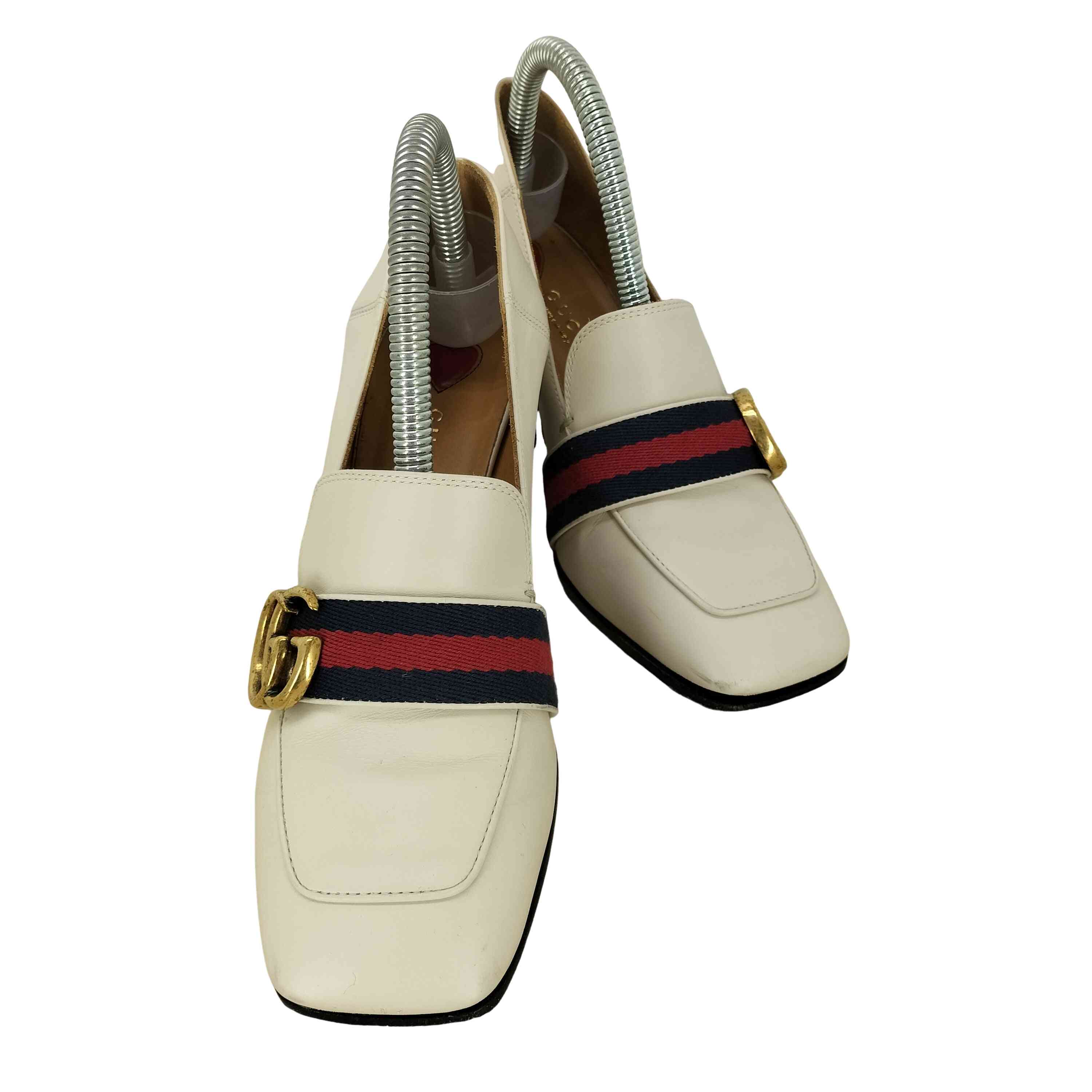 【中古】グッチ GUCCI GGマーモント ヒールローファー レディース 34 1/2｜BAZZSTORE ブランド古着バズストア