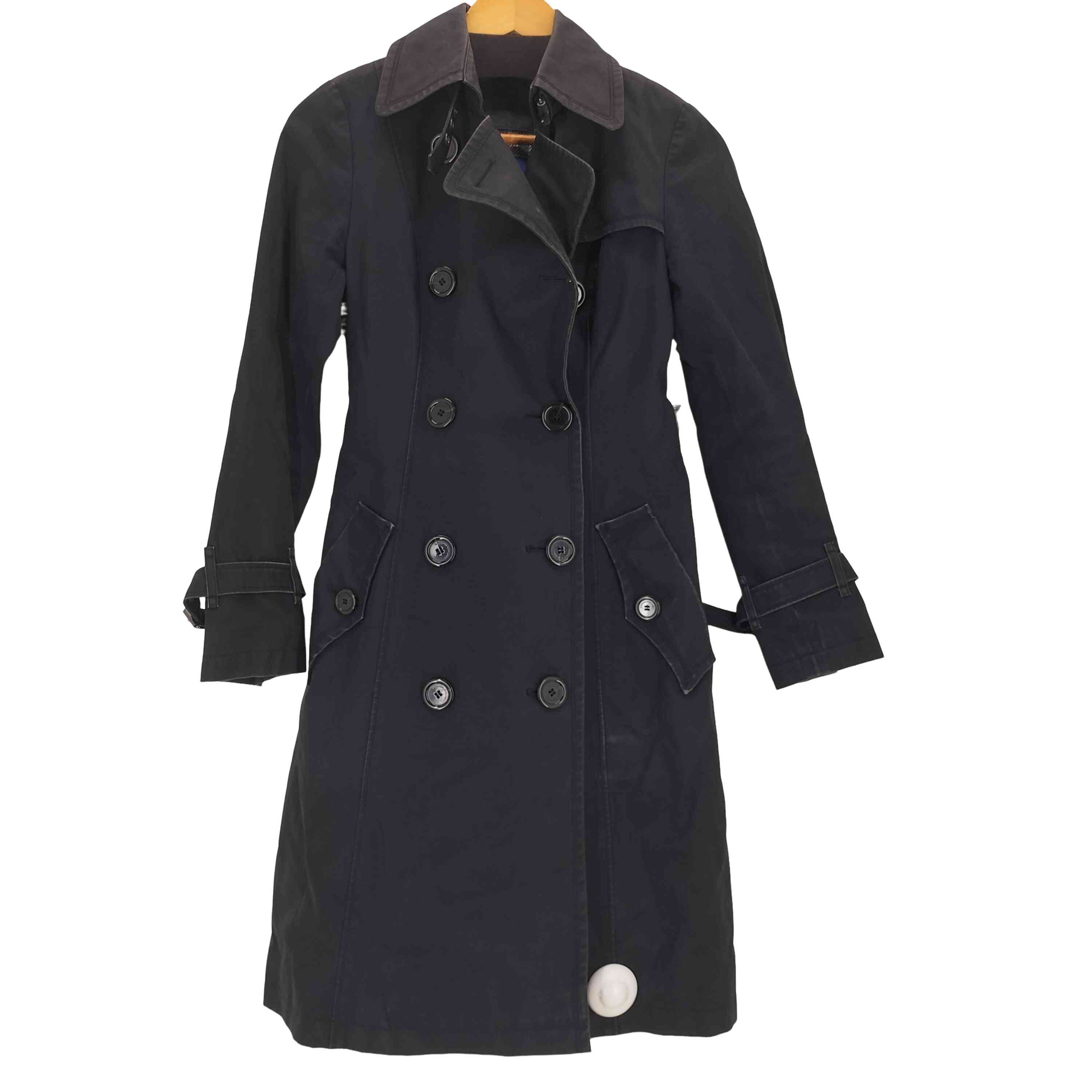 【中古】バーバリーブルーレーベル BURBERRY BLUE LABEL 00s 裏地読み合わせる ラインドライブより良い付 トレンチコート  レディース  36
