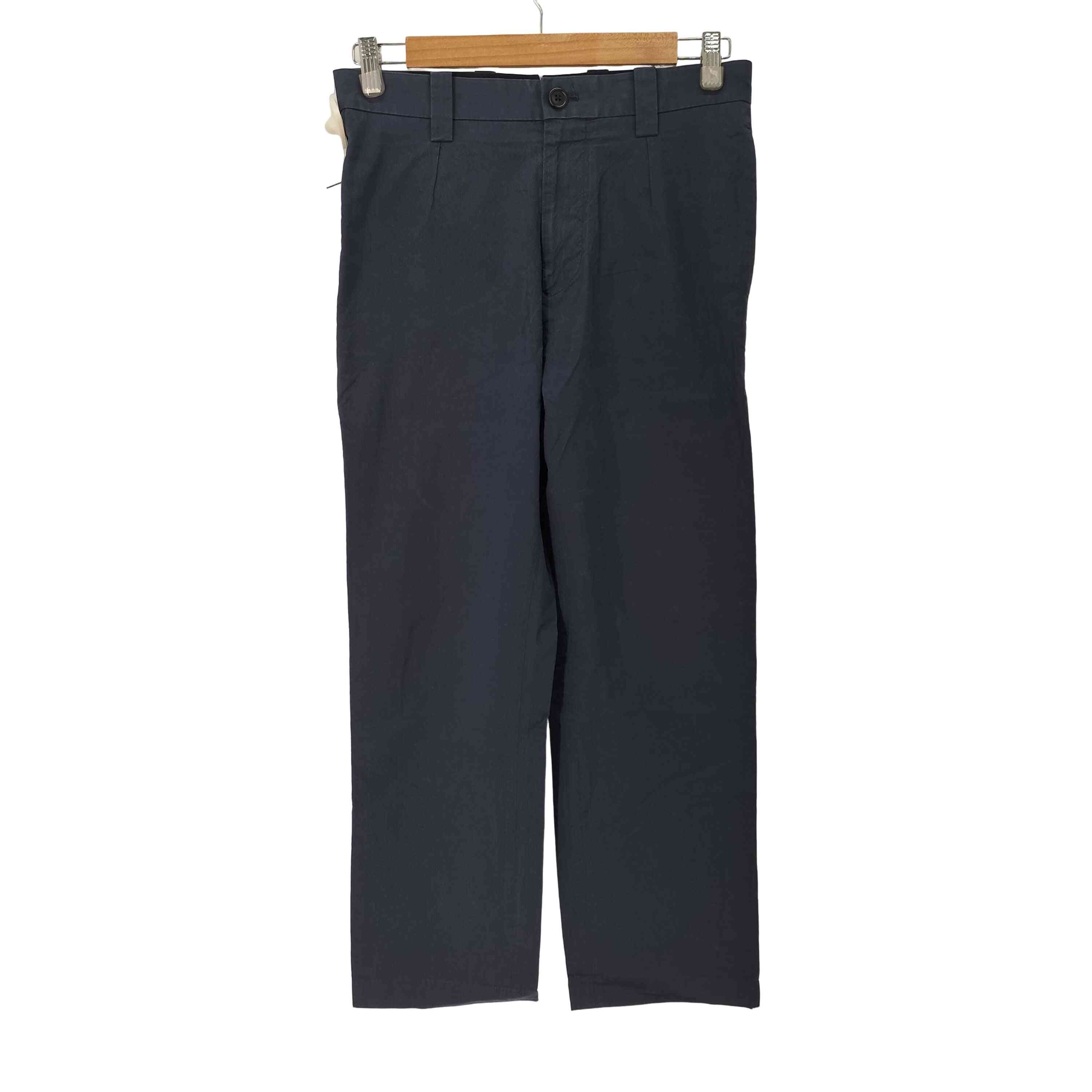 【新品】マーガレットハウエル スラックス パンツ コットン シルク 紺色 SUMMER WOOL TROUSERS | MARGARET HOWELL（マーガレット