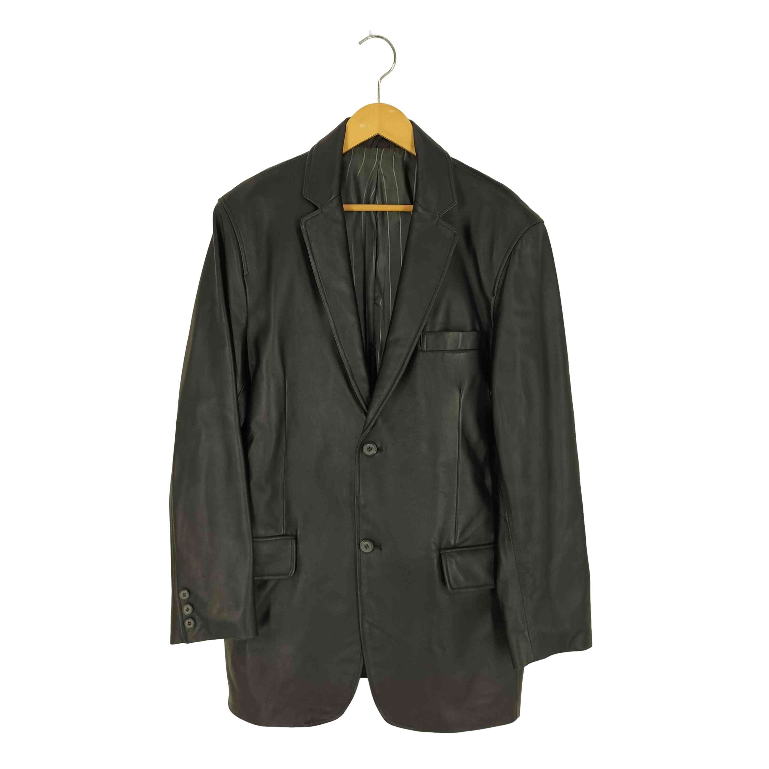 【中古】ダンヴァレンティノ Dan valentino 90s セノッチドラペル センターベント 2B 裏地ピンストライプ シープスキン テーラードジャケット メンズ LL