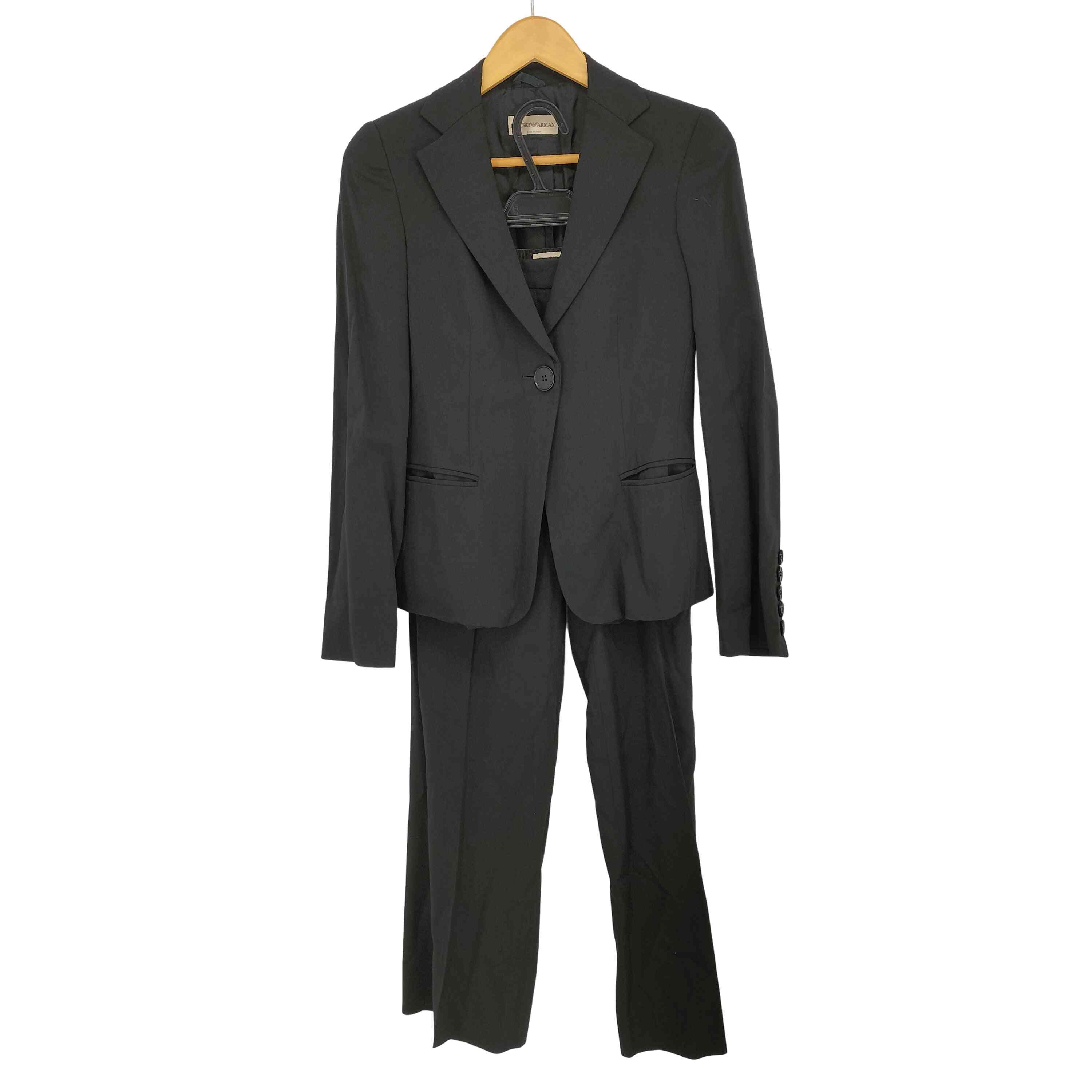 【大きいサイズ】EMPORIO ARMANI セットアップスーツ　イタリア製 GIORGIO ARMANI ジョルジオアルマーニ GAロゴ刺繍 ストライプ 2B