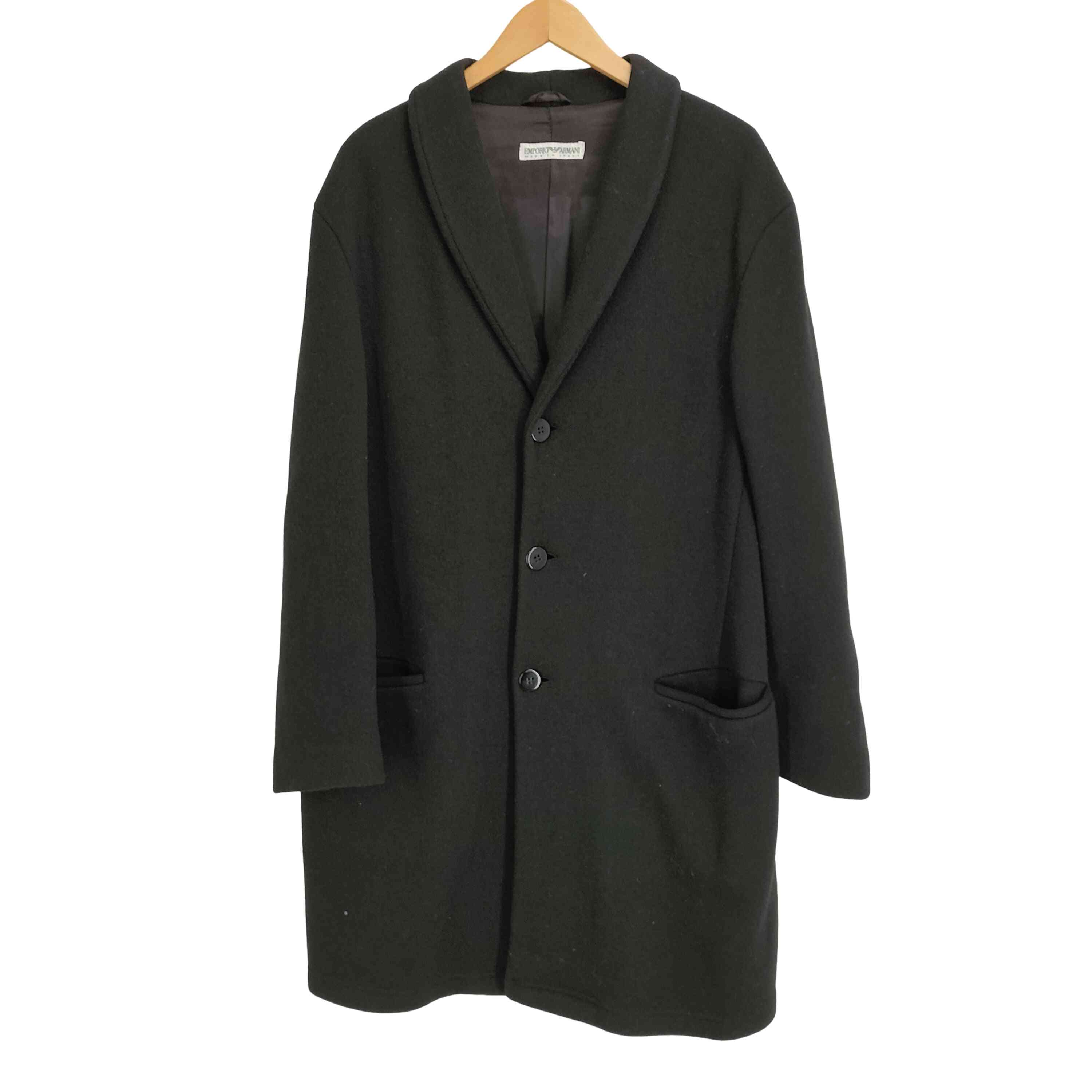 【中古】エンポリオアルマーニ EMPORIO ARMANI イタリア製 羊毛混 ロング厚地の外套 メンズ 書きあらわす無