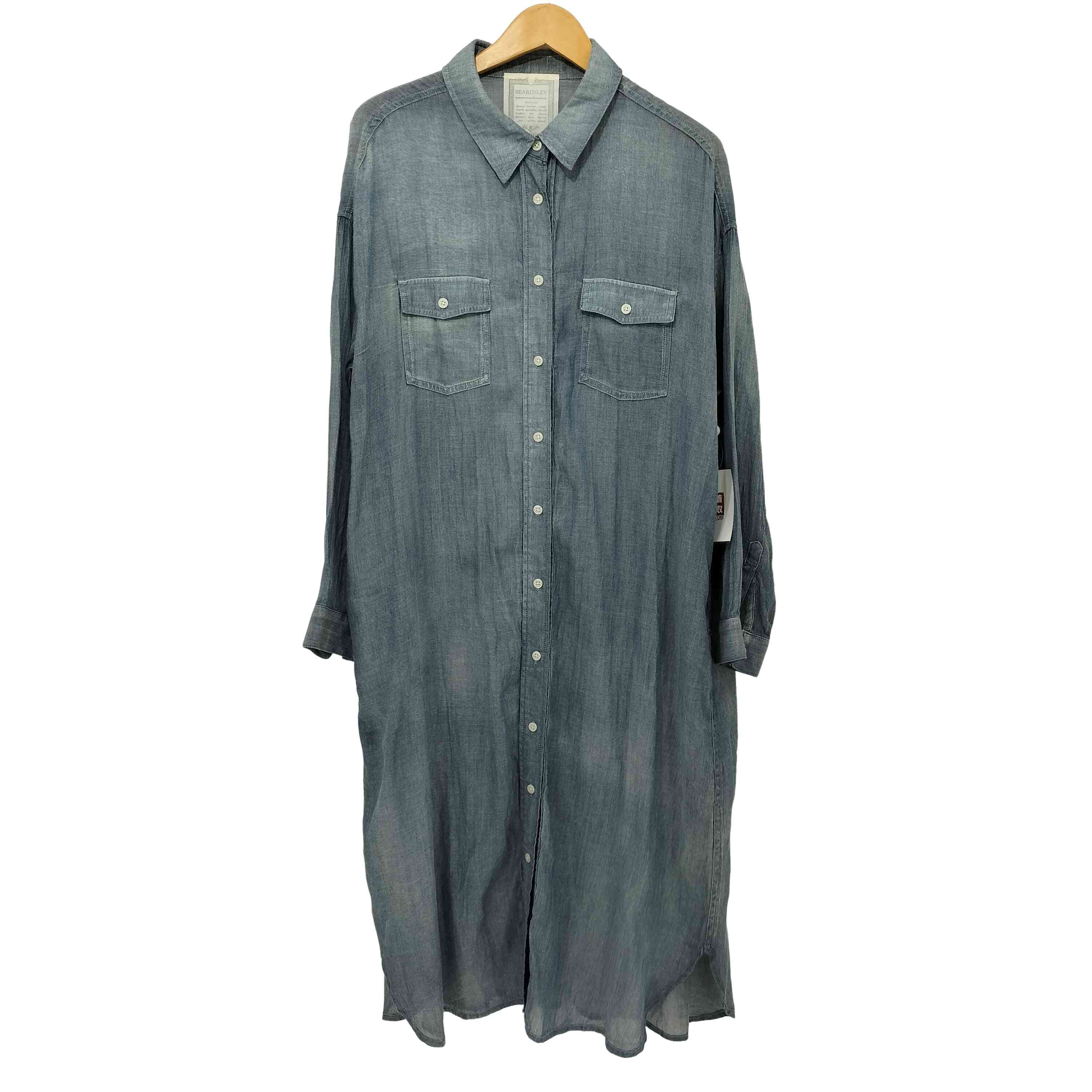 【中古】ビアズリー BEARDSLEY 2WAYシフォンデニムシャツワンピース レディース 表記無 ｜BAZZSTORE ブランド古着バズストア 8,193円