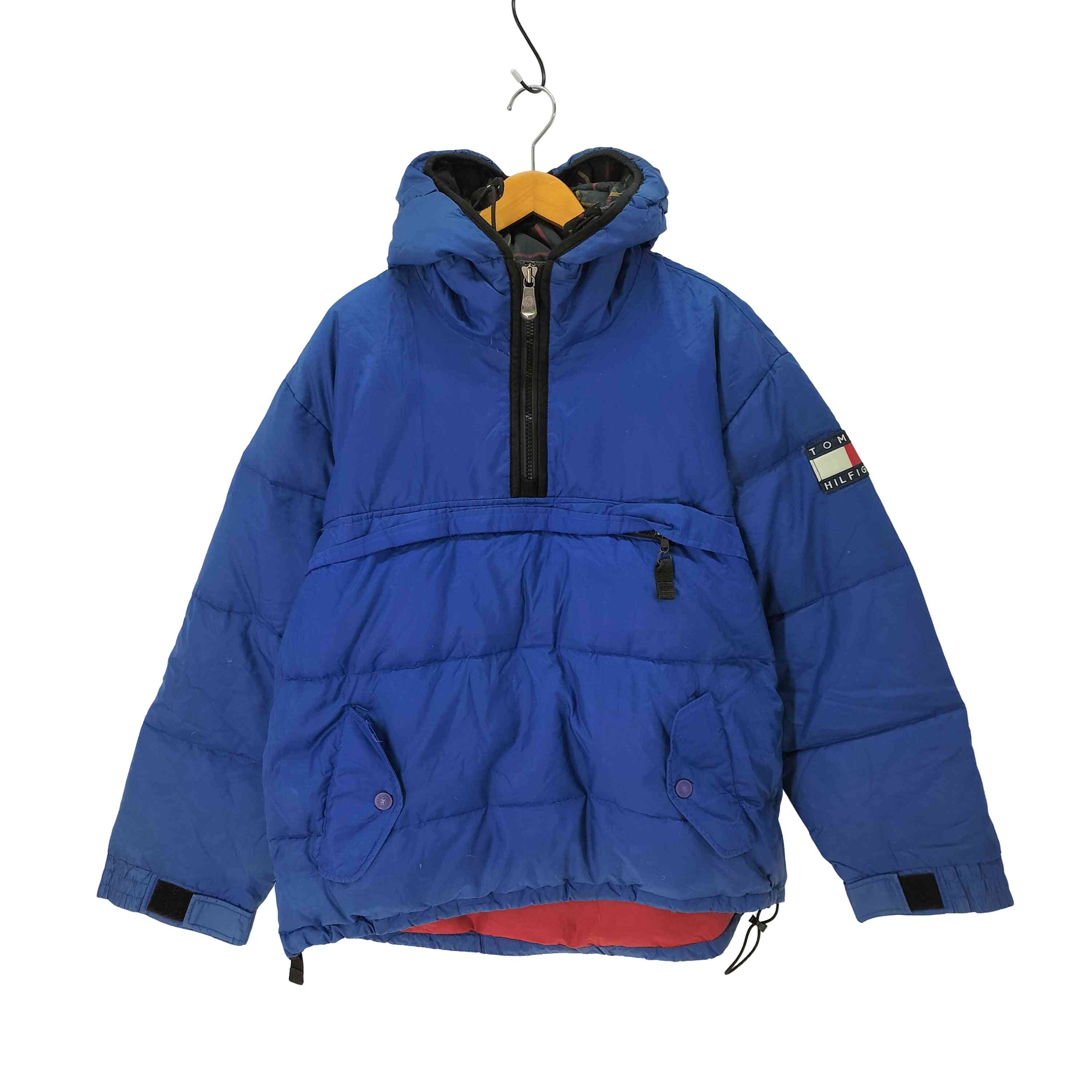 【中古】トミーヒルフィガー TOMMY HILFIGER リップストップ ダウン プルオーバー メンズ import：M ｜BAZZSTORE ブランド古着バズストア