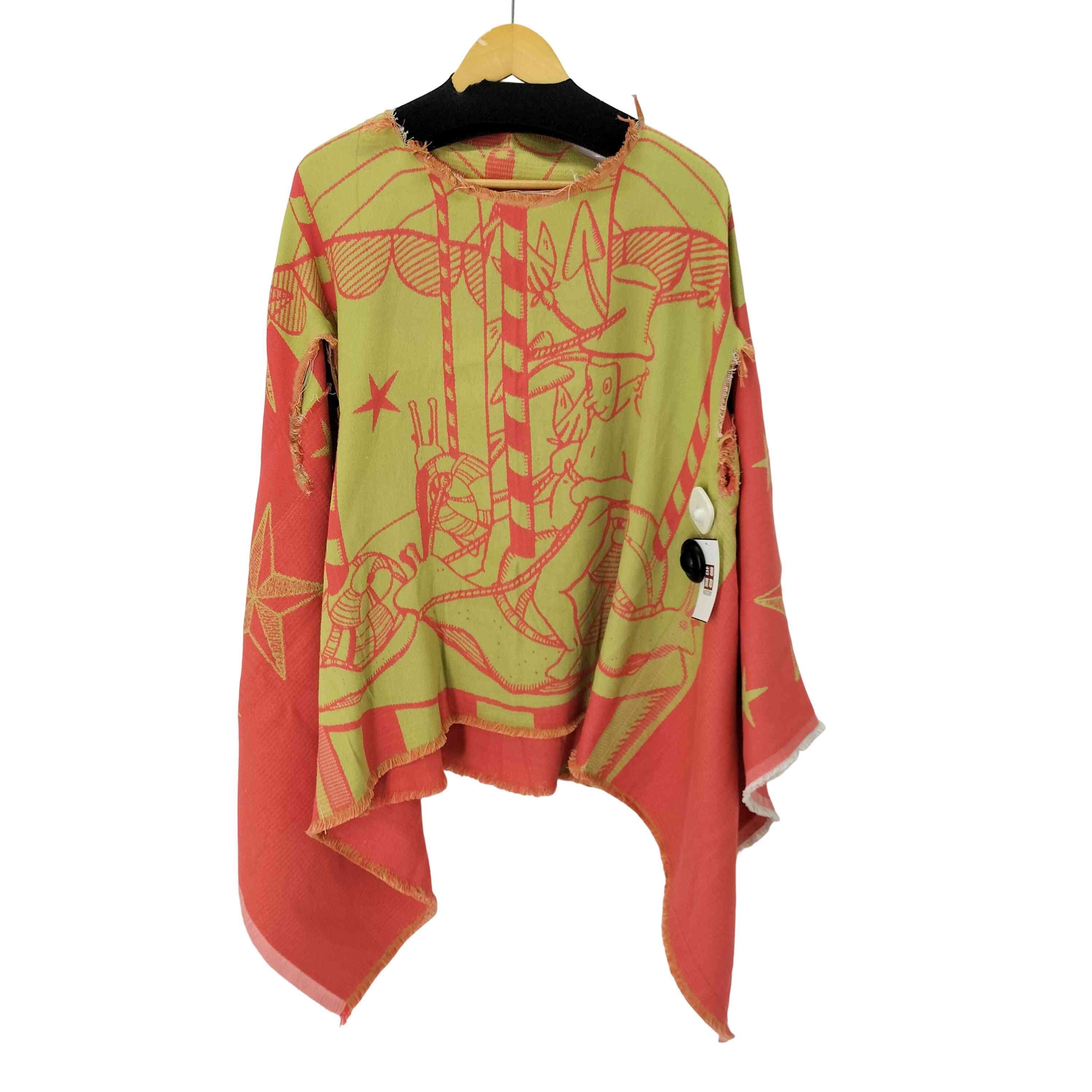 【中古】ユーズドフルギ USED古着 {{survival of the fashionest}} 総柄デザインポンチョ  メンズ 書きあらわす無