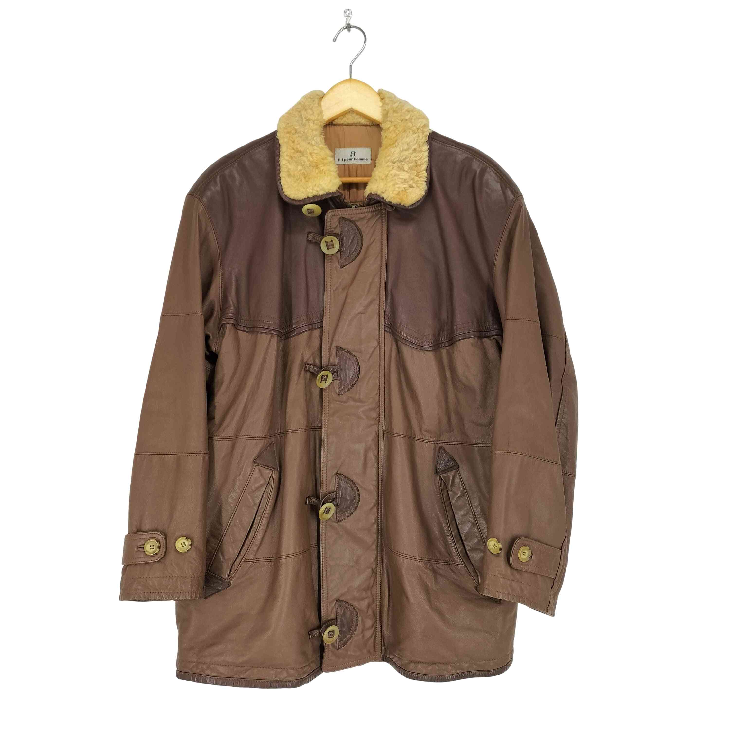 【中古】ユーズドフルギ USED古着 {{R-1 pour homme}}ヨーク切替 レザージャケット メンズ 表記無
