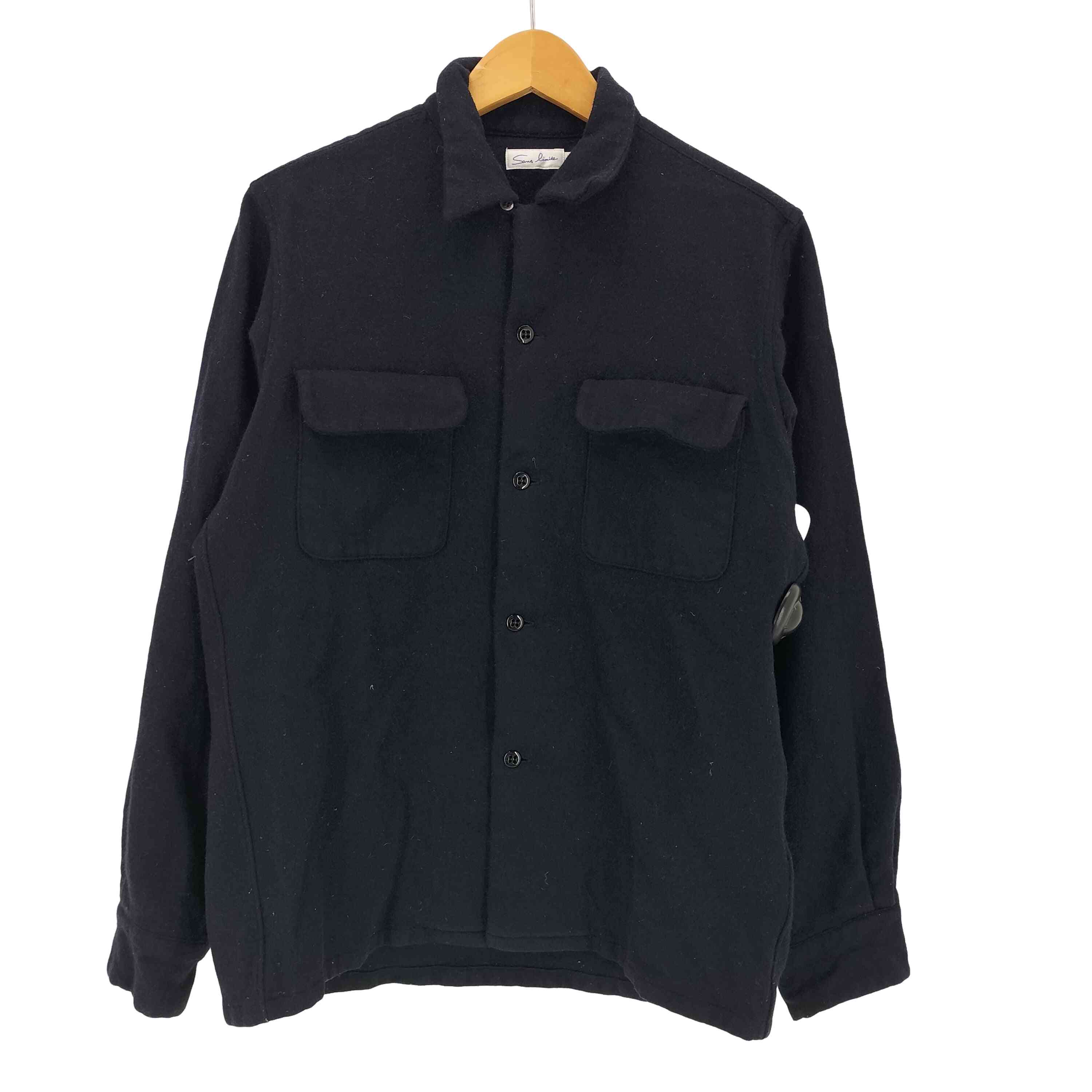 【中古】サンリミット Sans limite flannel shirt CPO 大開襟 羊毛 CPOプルオーバー 上衣 メンズ  1