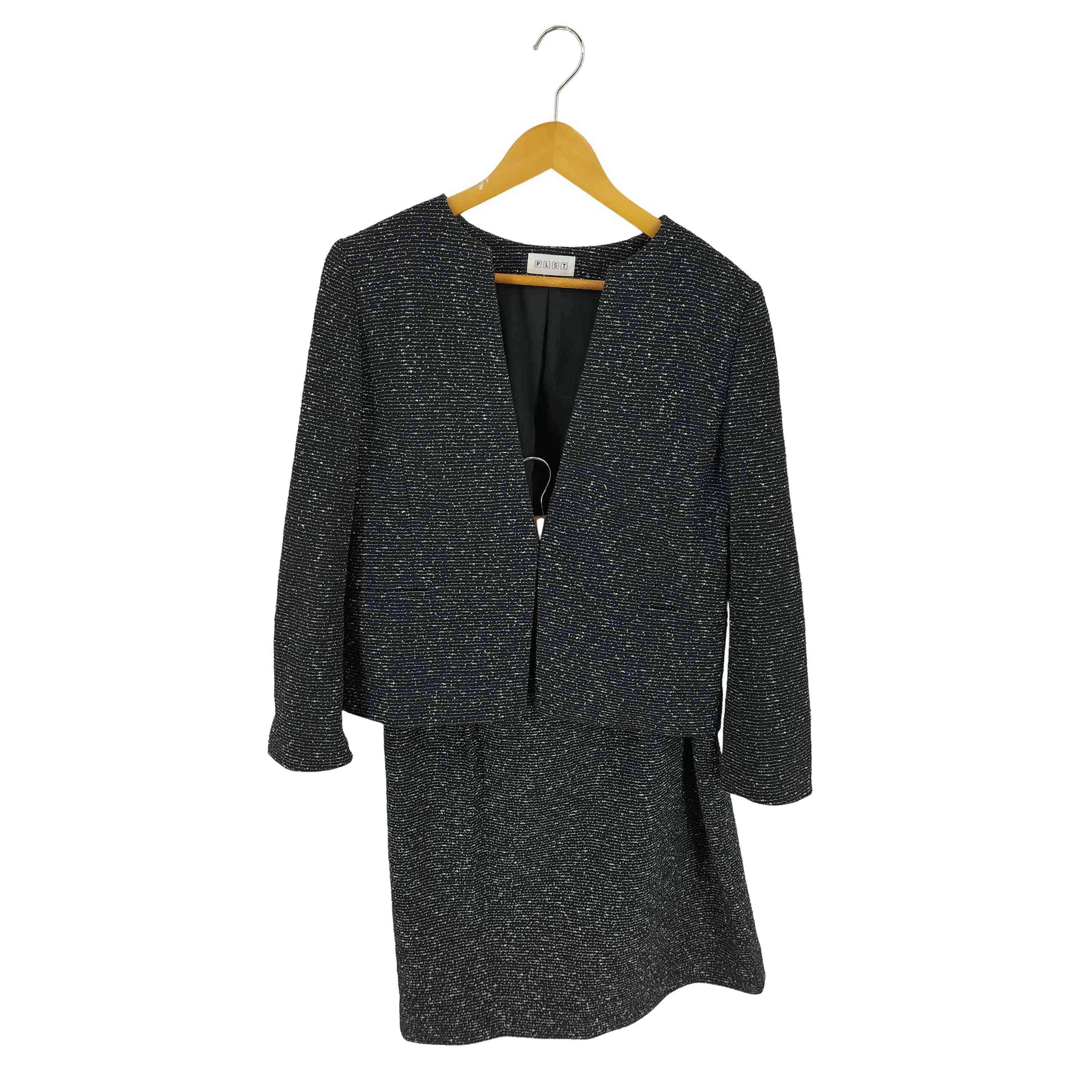 楽天市場】PLST プラステ スーツ ネイビー 紺 ノーカラージャケット XS