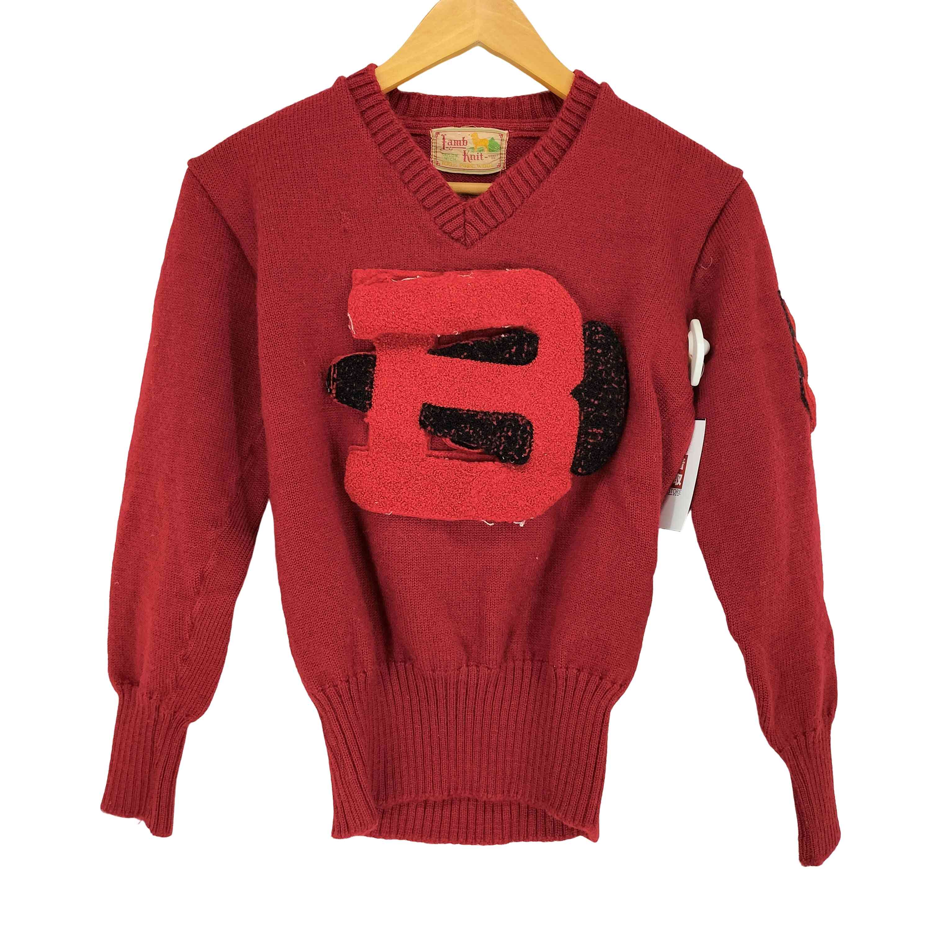 【中古】ユーズドフルギ USED古着 {{lamb knit goods co}} 50s- フロントデザインニット メンズ 表記無 ｜BAZZSTORE ブランド古着バズストア 8,654円